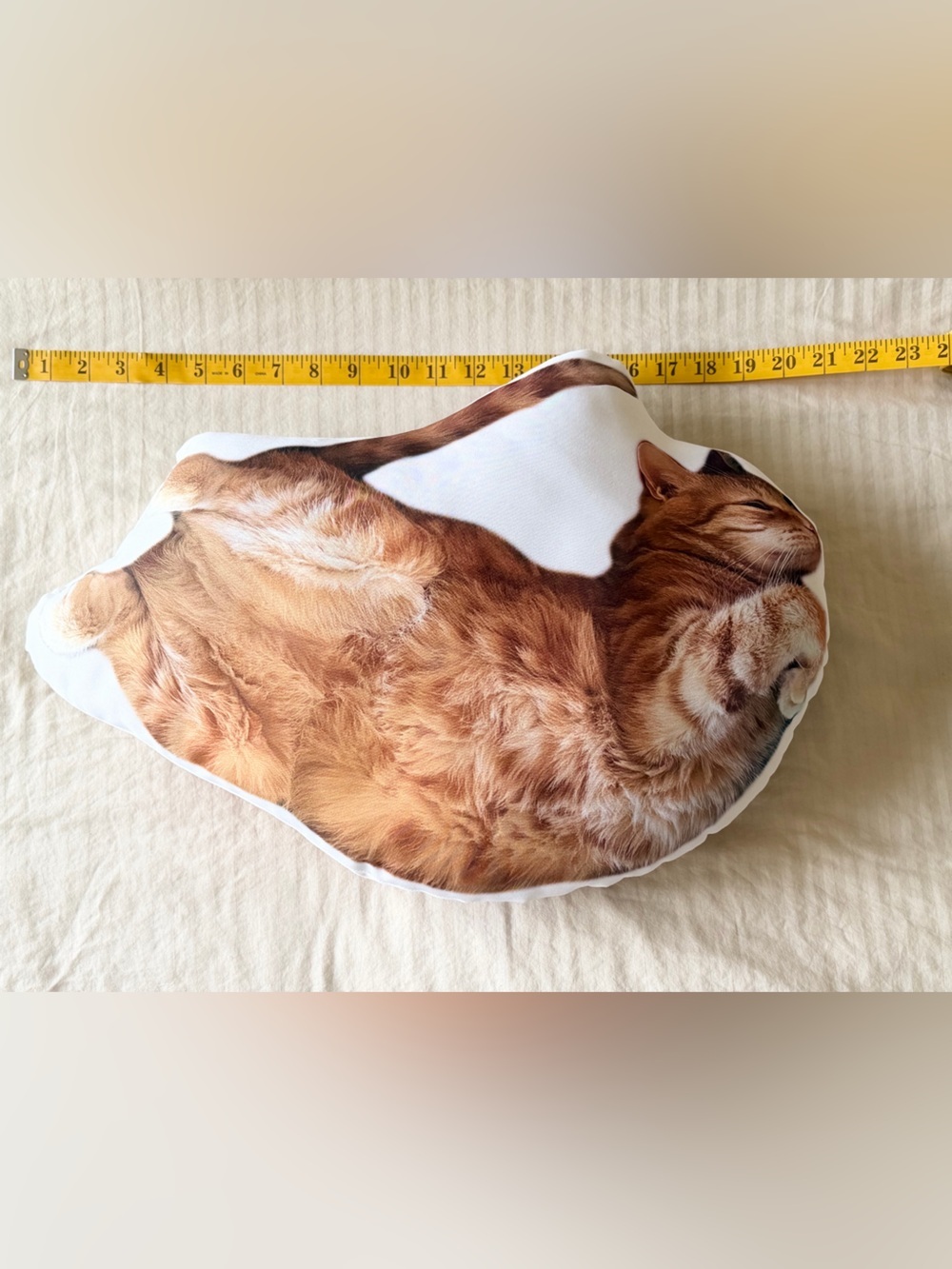 Plush Ginger Cat Shaped Pet Pillow - Decorative Cat Cushion (Ginger) - Picture 6 of 6